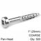 KREG Zinc Pocket Hole Screws 25mm 1.00' #7 Coarse Thread Pan Head 500c